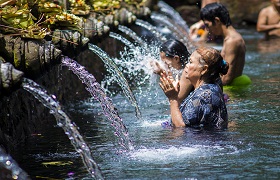 A Water Blessing at Tirta Empul